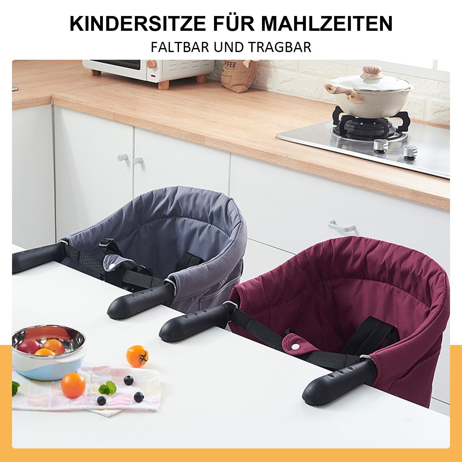 TOPMELON Hochstuhl Baby Tischsitz mit 7-Punkt-Sicherheitsgurt für Outdoor