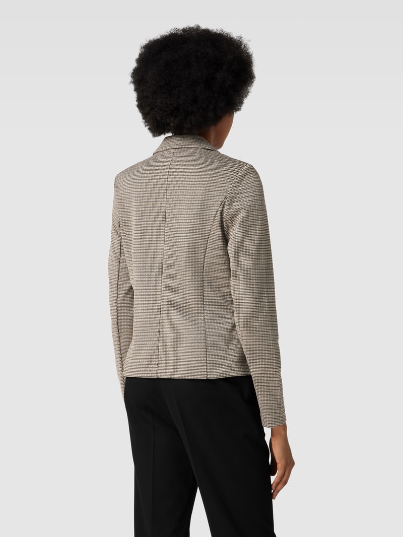 Blazer mit Hahnentrittmuster und Paspeltaschen in schwarz