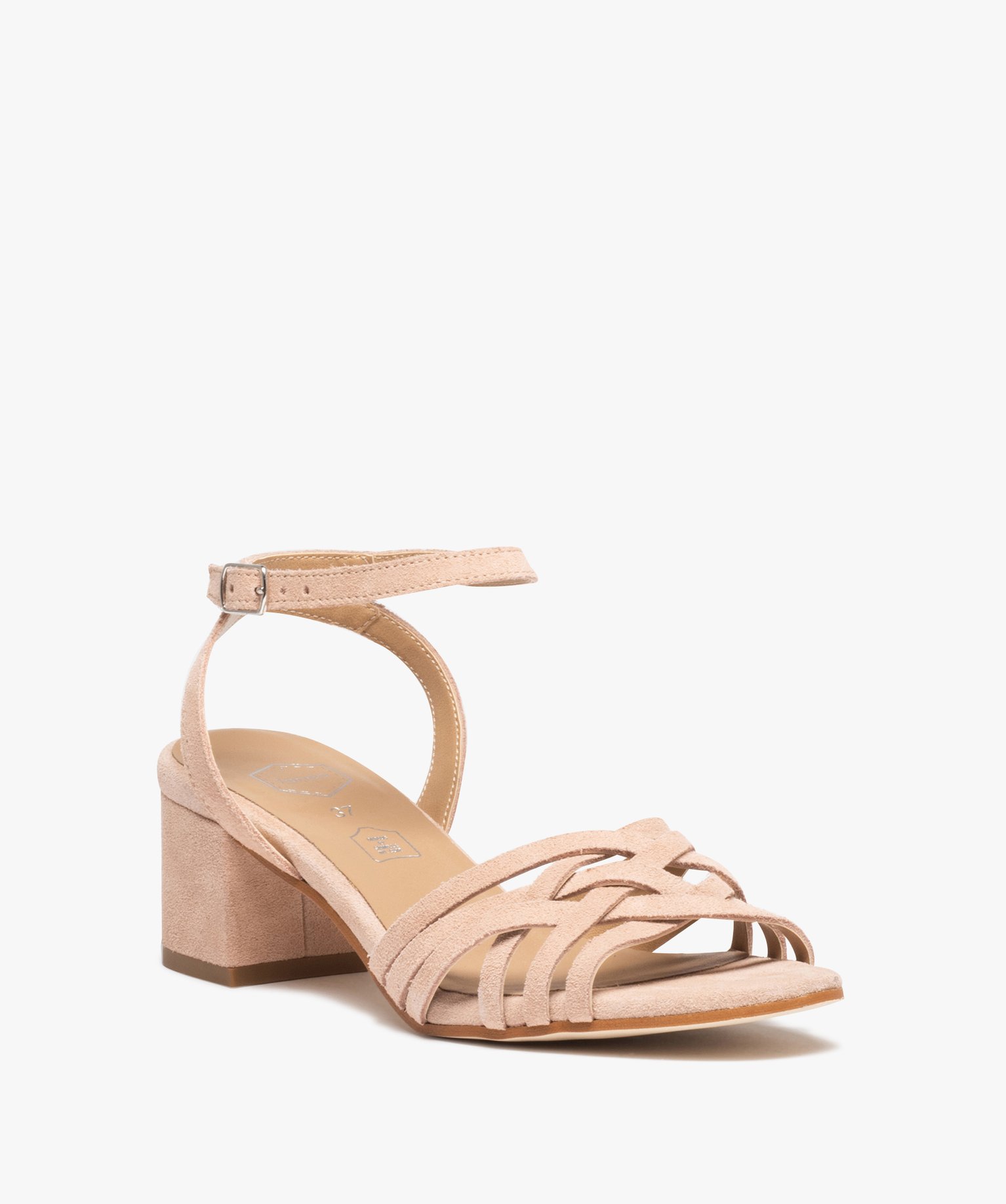 Sandales femme avec brides en crote de cuir - Tanéo gris clair | GEMO
