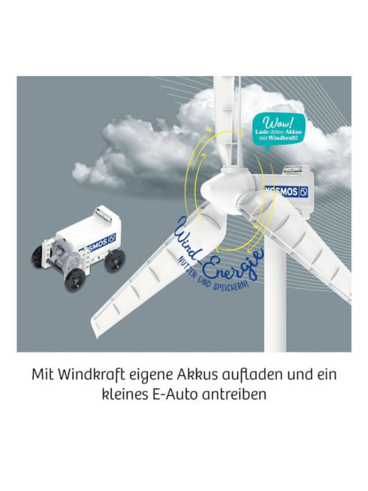 Kosmos Experimentierset Wind-Rad, Outdoor Modell, 90cm hoch, 8-14 Jahre günstig kaufen onesize