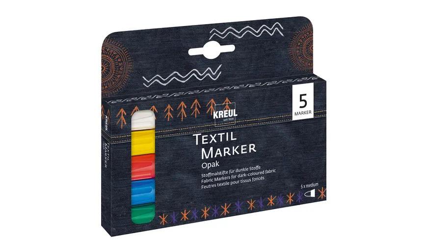 KREUL Javana texi mäx Opak  für helle und dunkle Stoffe 5er Set