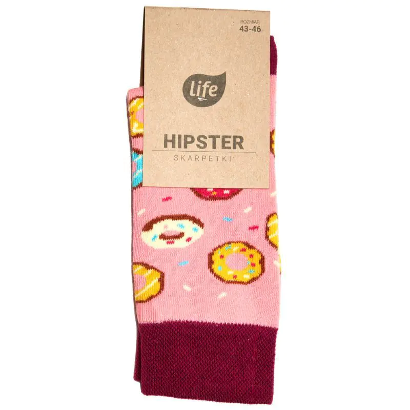 Life Hipster Socks Donut Mønster Størrelser 39-42