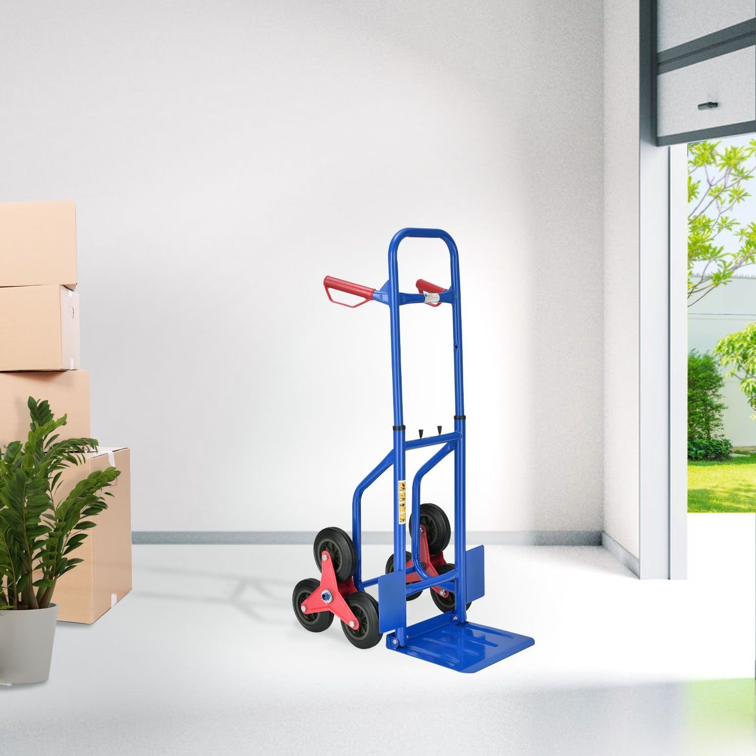 Juskys Treppensackkarre Treppensackkarre, klappbar Treppensteiger, Hartgummireifen, Stahlrahmen, bis 100 kg