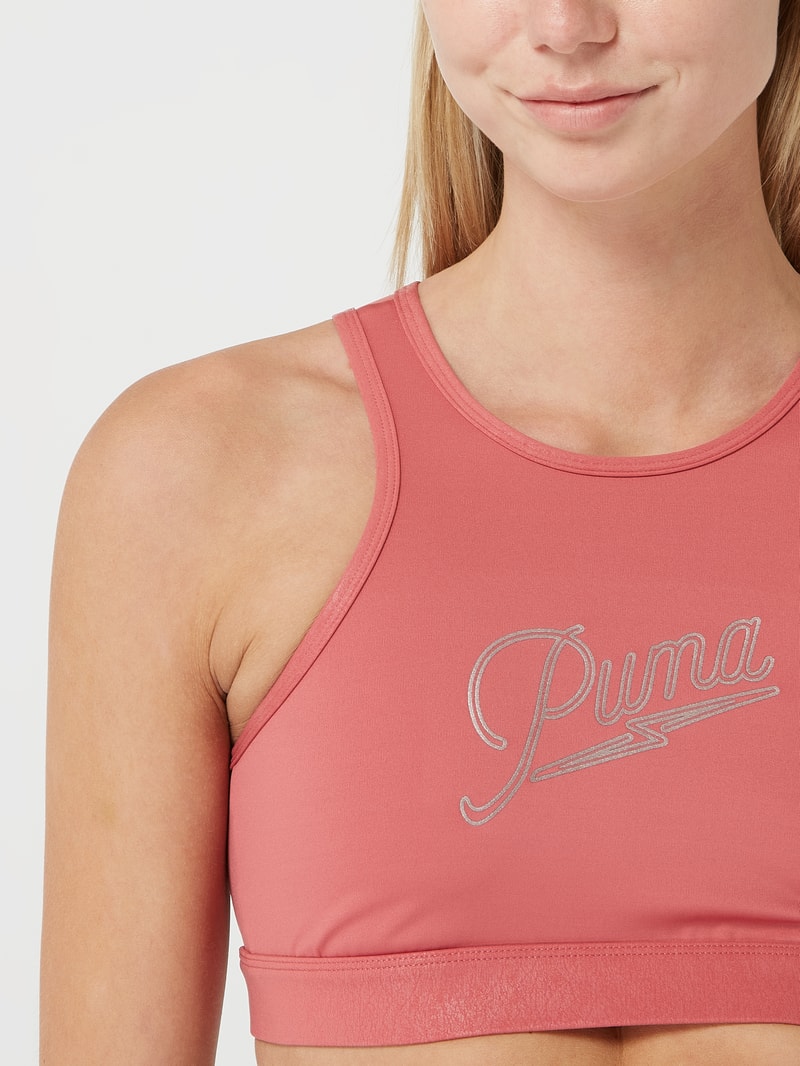 Tight Fit Bustier mit Logo in mauve
