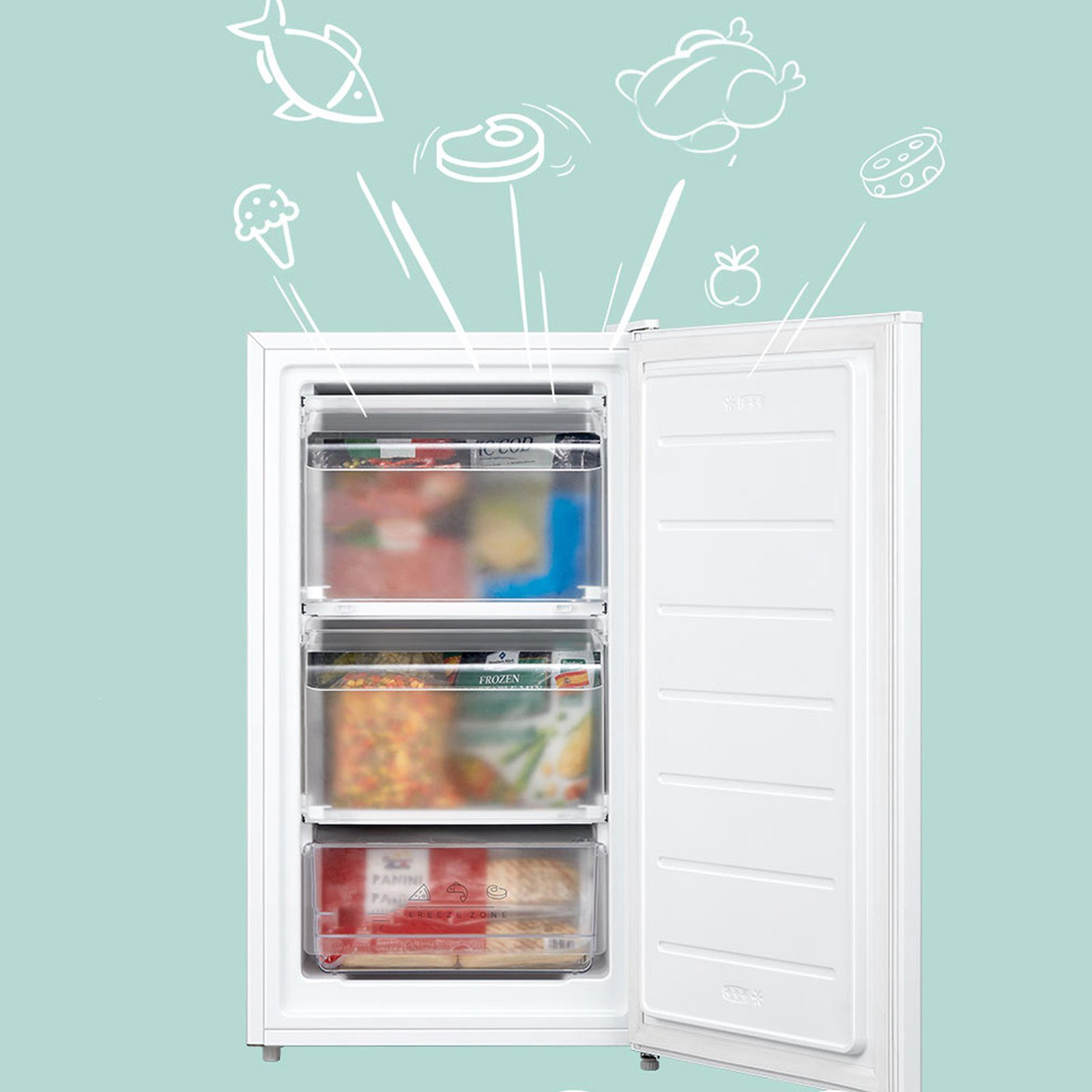 comfee Gefrierschrank RCU60WH2(E), 47.5 cm hoch, 84.5 cm breit