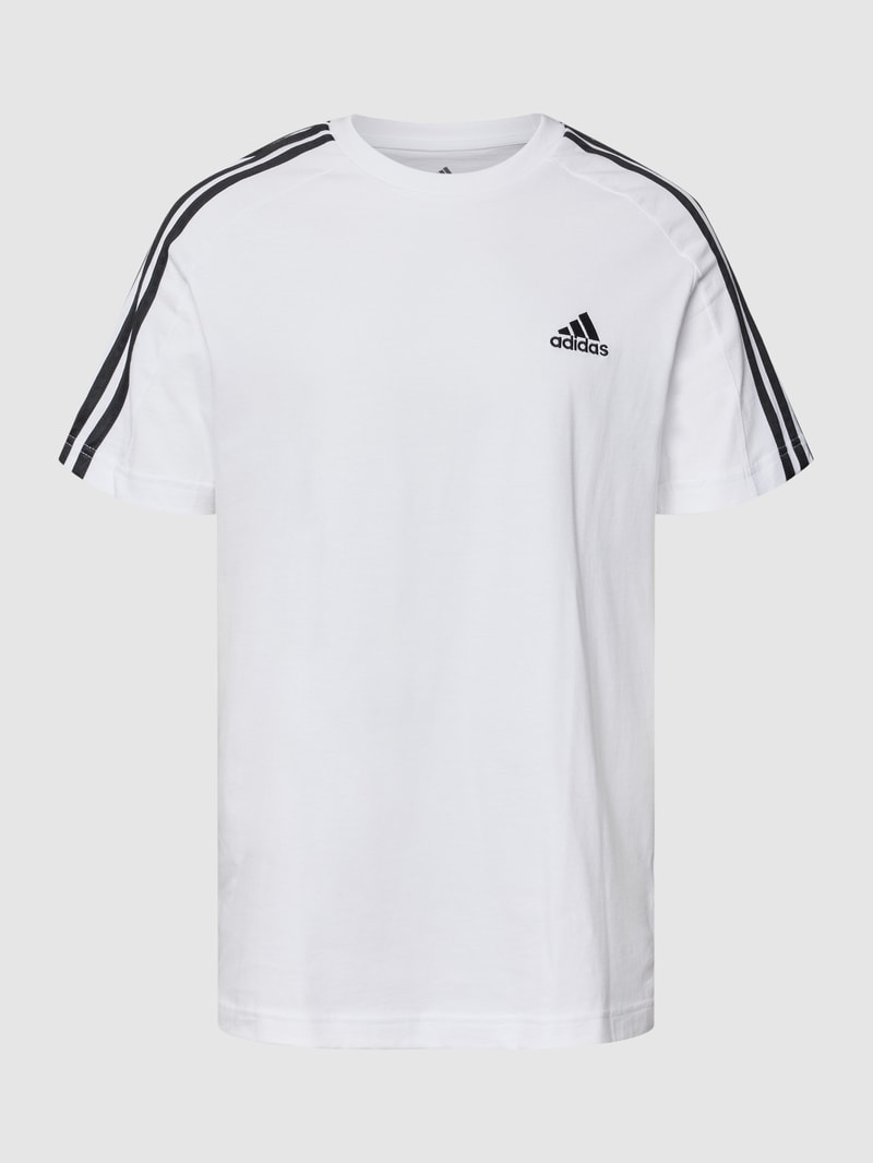 T-Shirt mit Label-Stitching in weiß