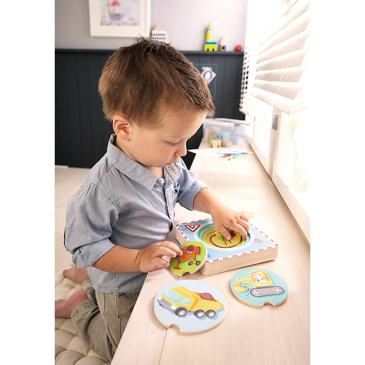 HABA 301648 Holz-Lagenpuzzle Baustelle