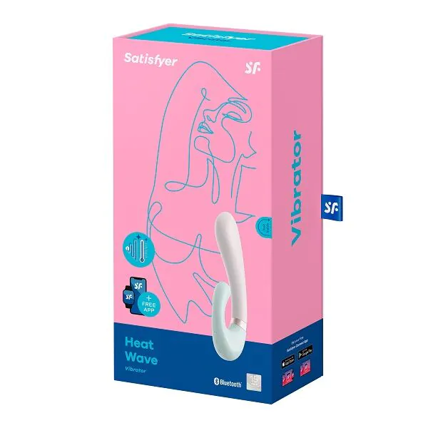 „Satisfyer Heat Wave Connect“ programėlė su mėtų spalvos intymios higienos masažuokliu