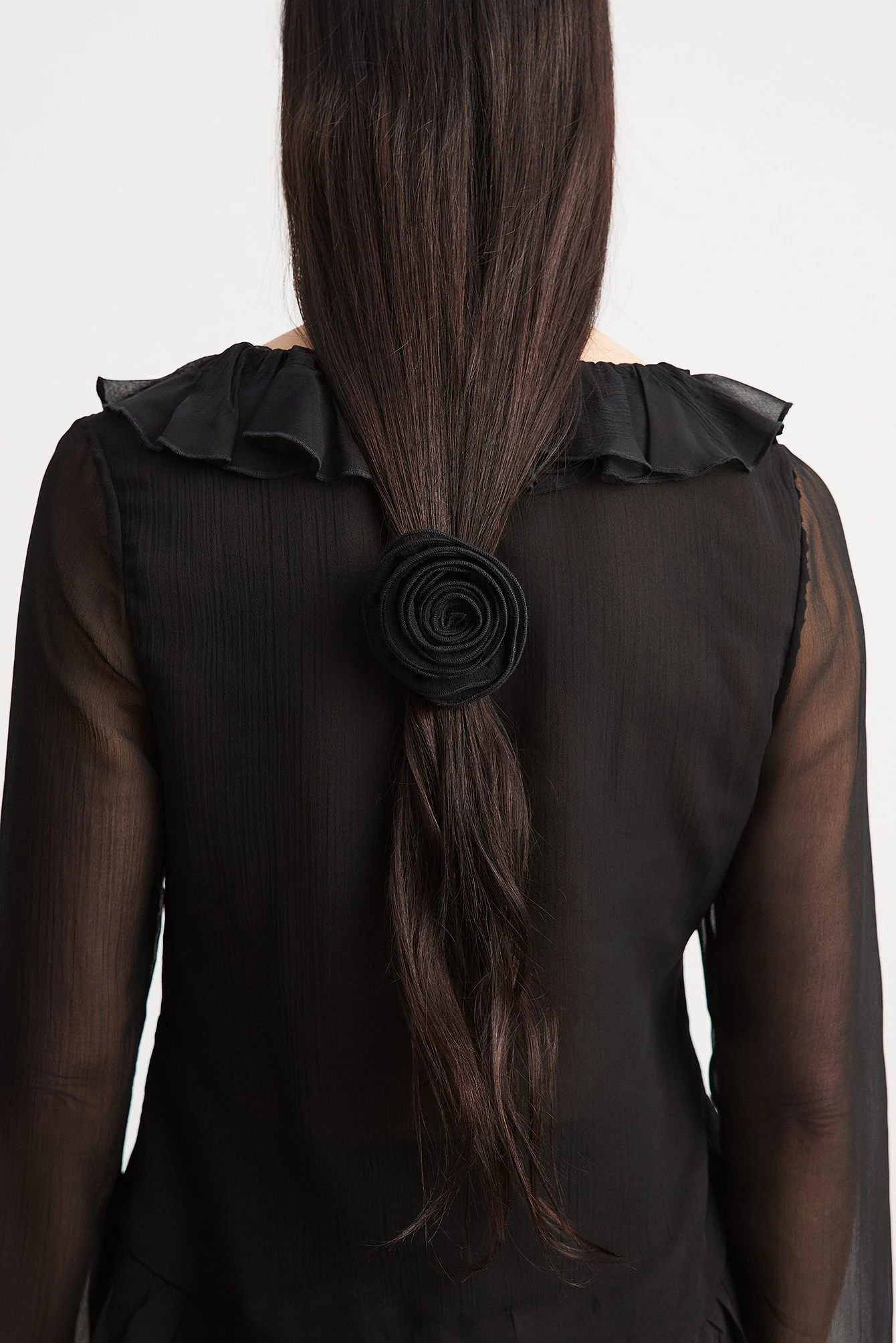 Rüschenbluse mit Schnürdetail