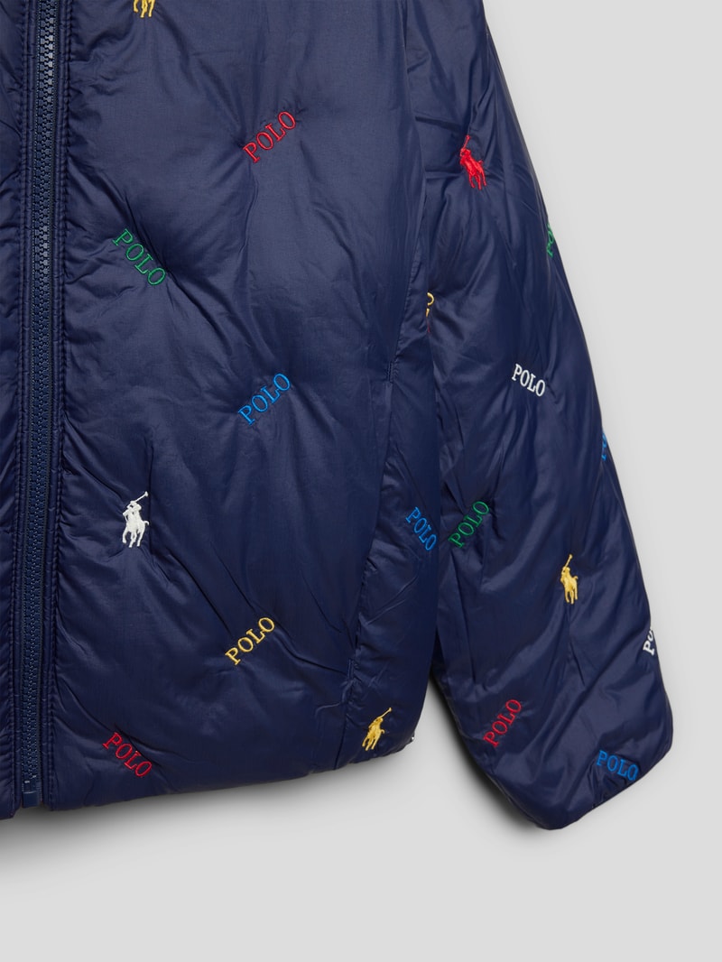Wendejacke mit Label-Stitching in marineblau