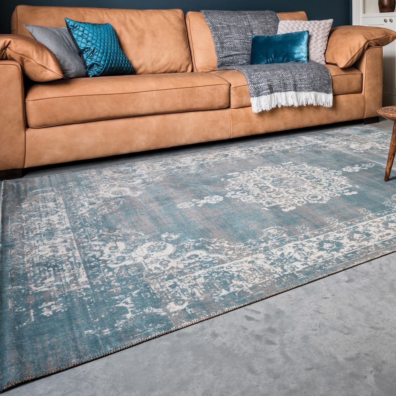 Lifa Living Cool Vintage Teppich Grau Blau 160 x 230 cm