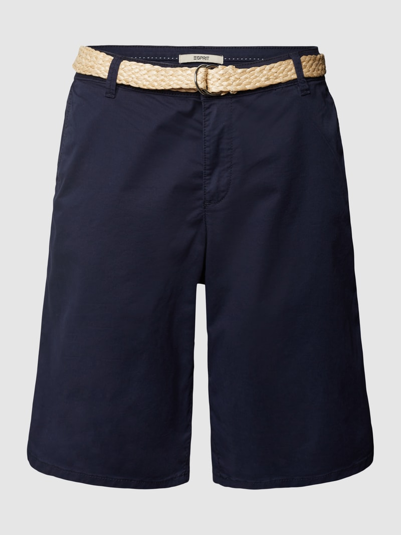 Shorts mit Gürtel in marineblau