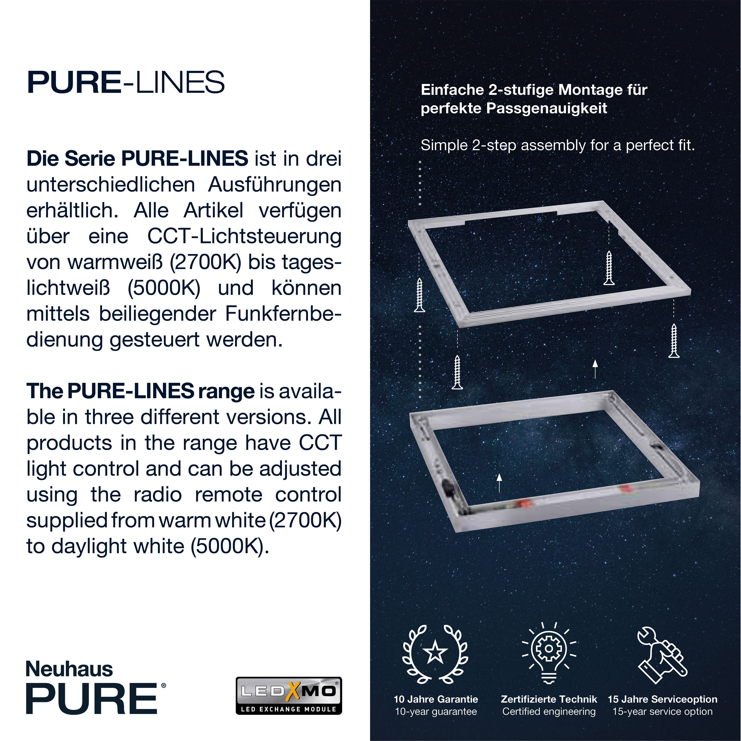 PURELED-Deckenleuchte 1flg