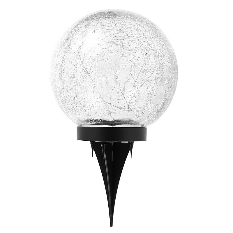 Home Utelys m/solcelle 15 cm glasskule krakelert