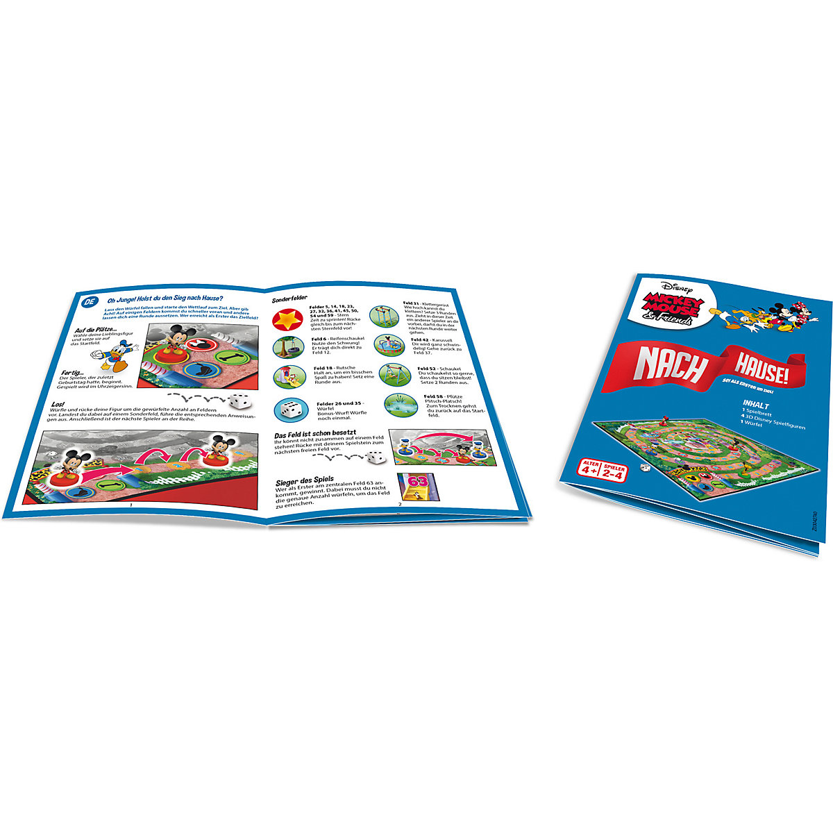 Mickey Mouse & Friends - Nach Hause - Das Würfelspiel um den Wettlauf zum Ziel mit detailgetreuen 3D   Spielfiguren