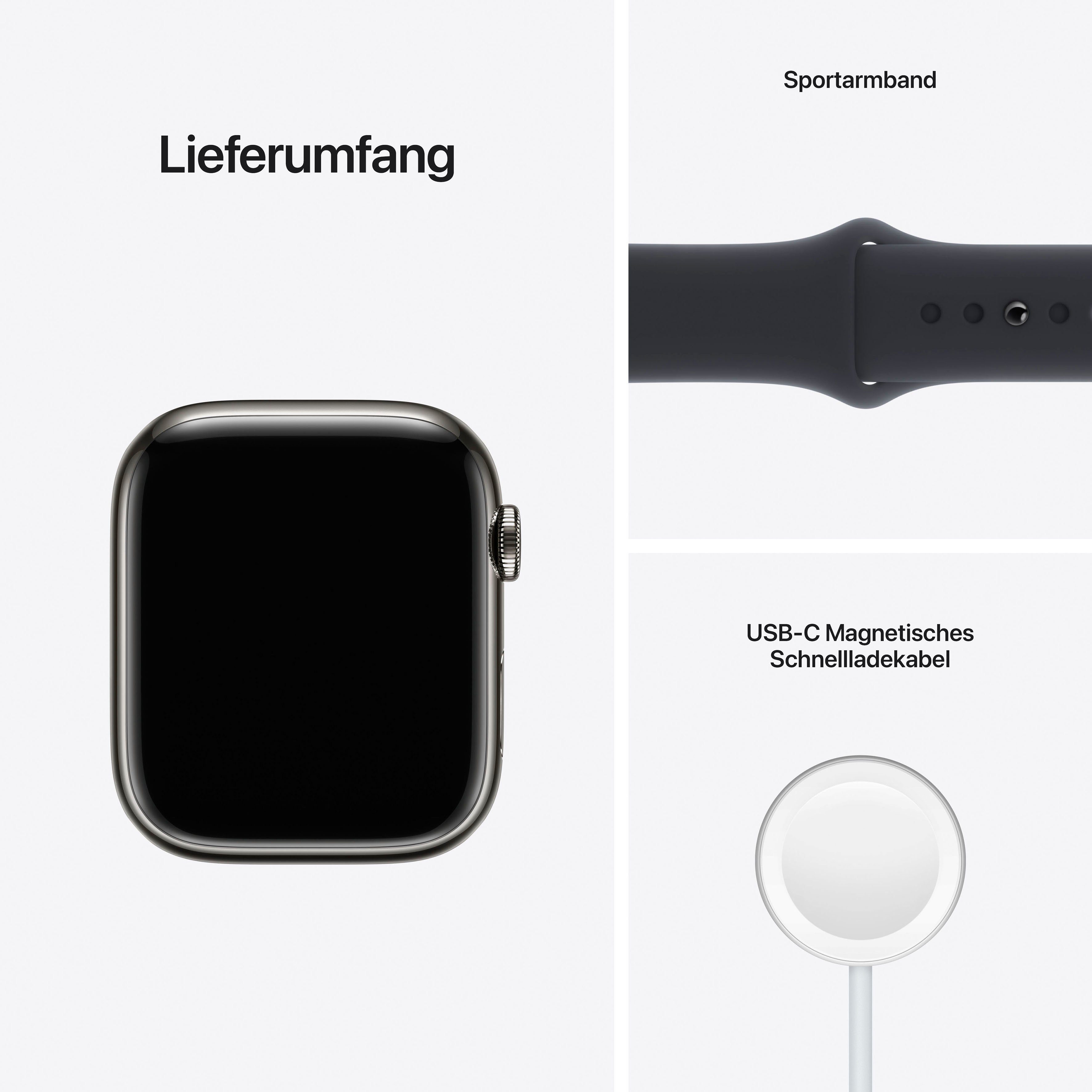 Apple Watch Series 7 GPS + Cellular, 45mm Smartwatch (4,83 cm/1,9 Zoll, Watch OS 8)