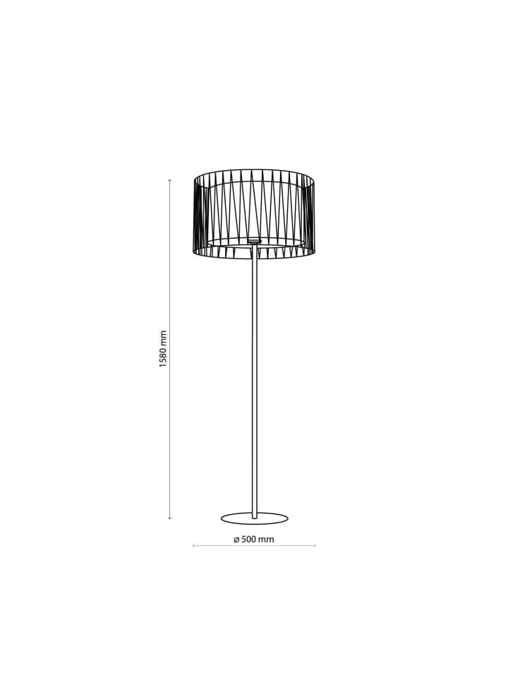Licht-Erlebnisse Stehlampe in Schwarz günstig kaufen onesize