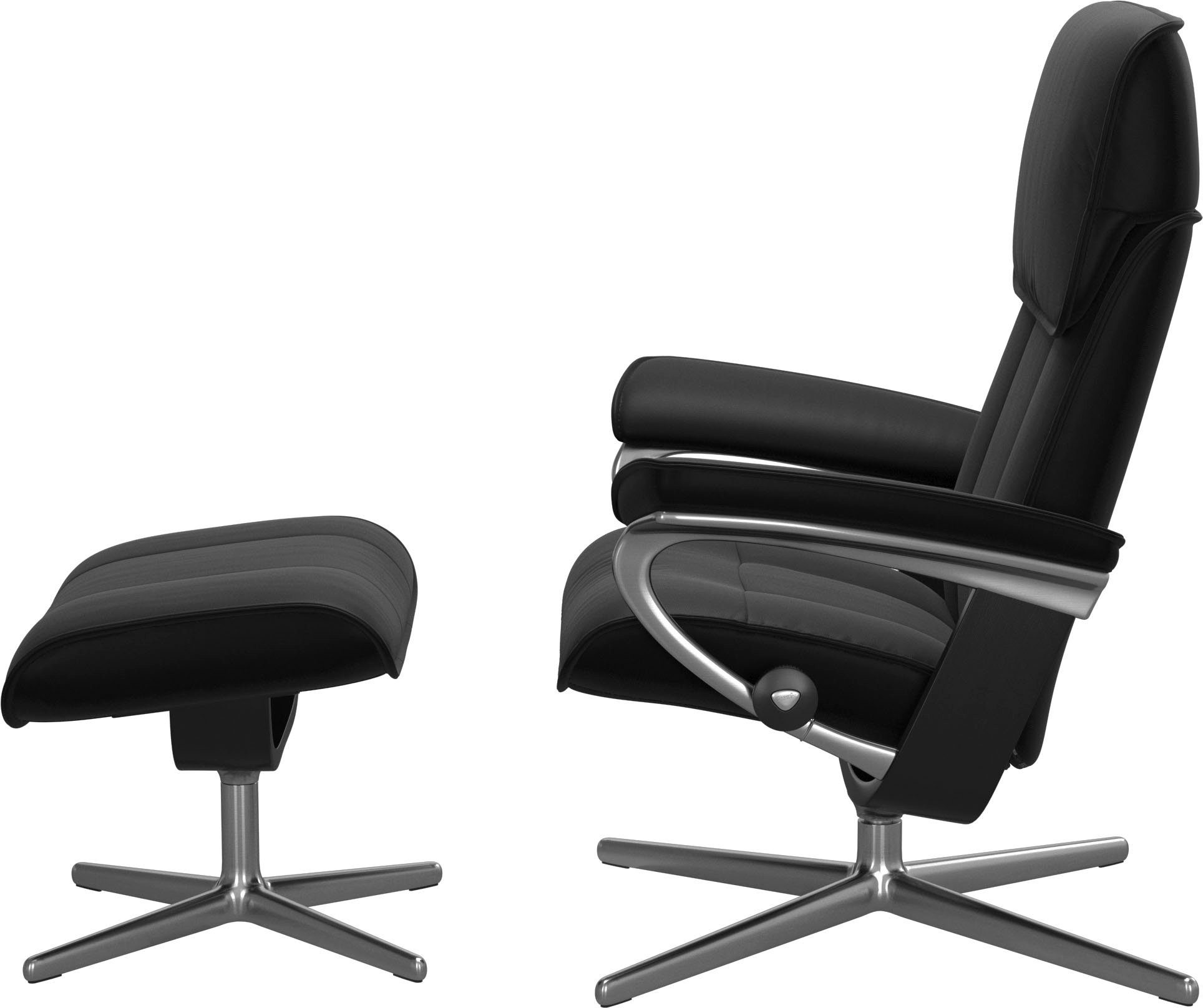 Stressless® Relaxsessel Admiral (Set, Relaxsessel inkl. Hocker), mit Cross Base, Größe M & L, Holzakzent Schwarz