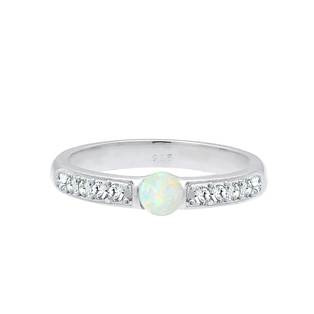 Elli PREMIUM Elli PREMIUM Bague Femme Précieuses et Glamour avec Cristaux et Opale en Argent S Bague