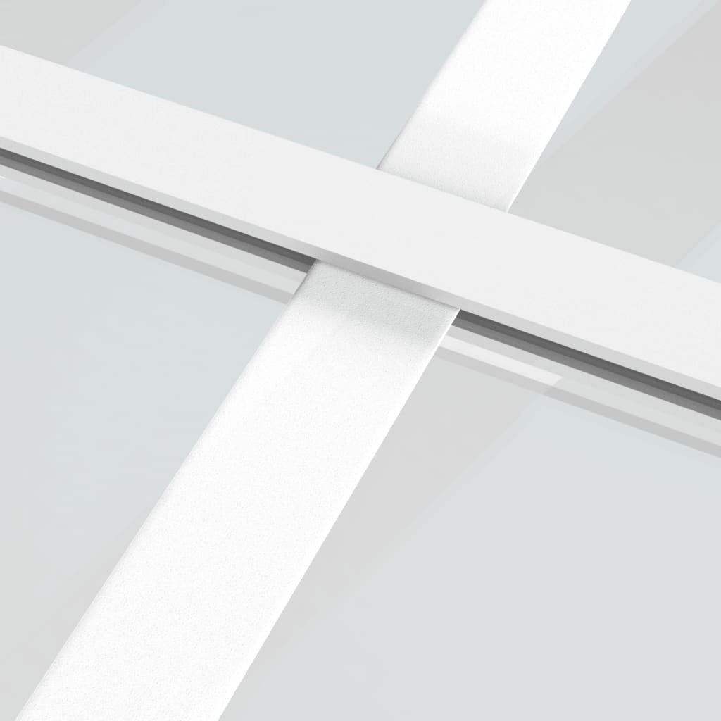vidaXL Haustür Innentür 76x201,5 cm Weiß ESG-Glas und Aluminium (1-St)