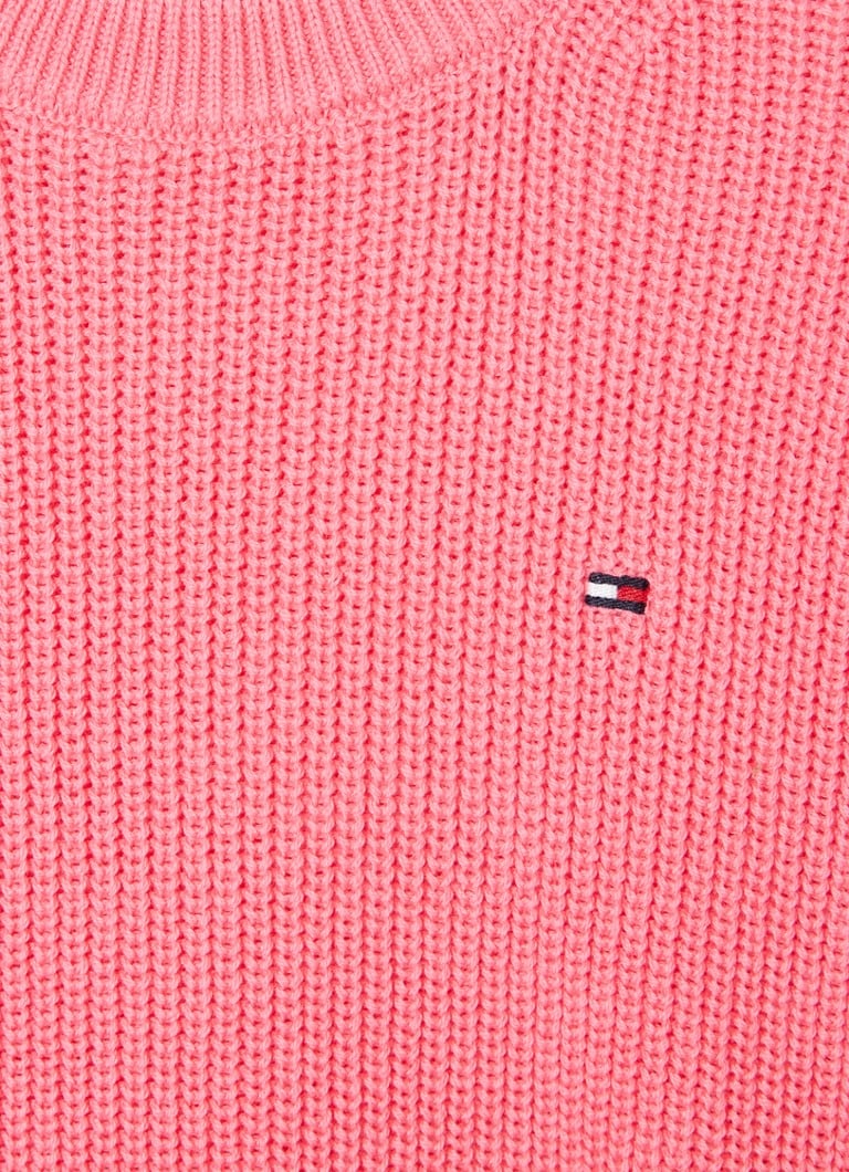 Tommy Hilfiger Essential fino pleteni džemper s vezom logotipa