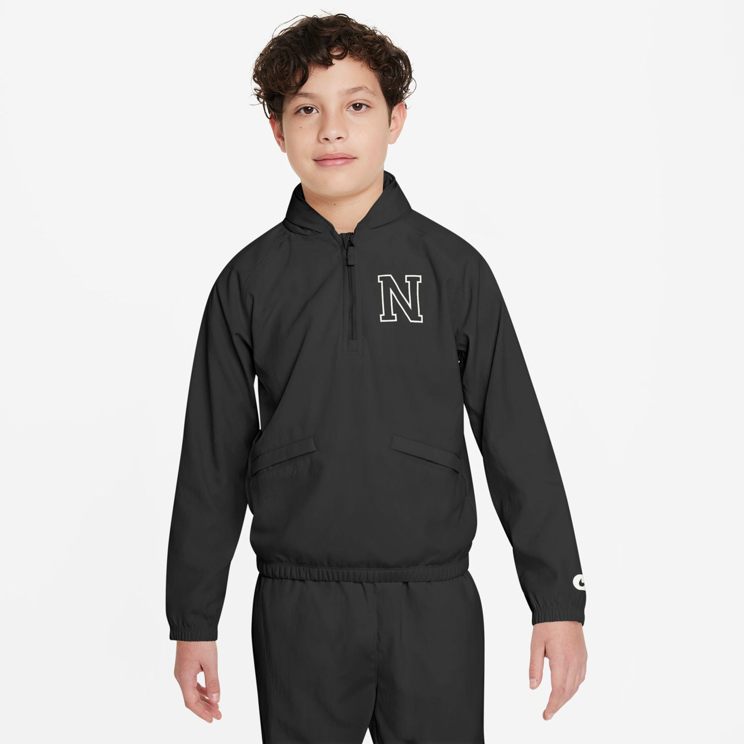 1/2-Zip Hoody Jungen - Schwarz