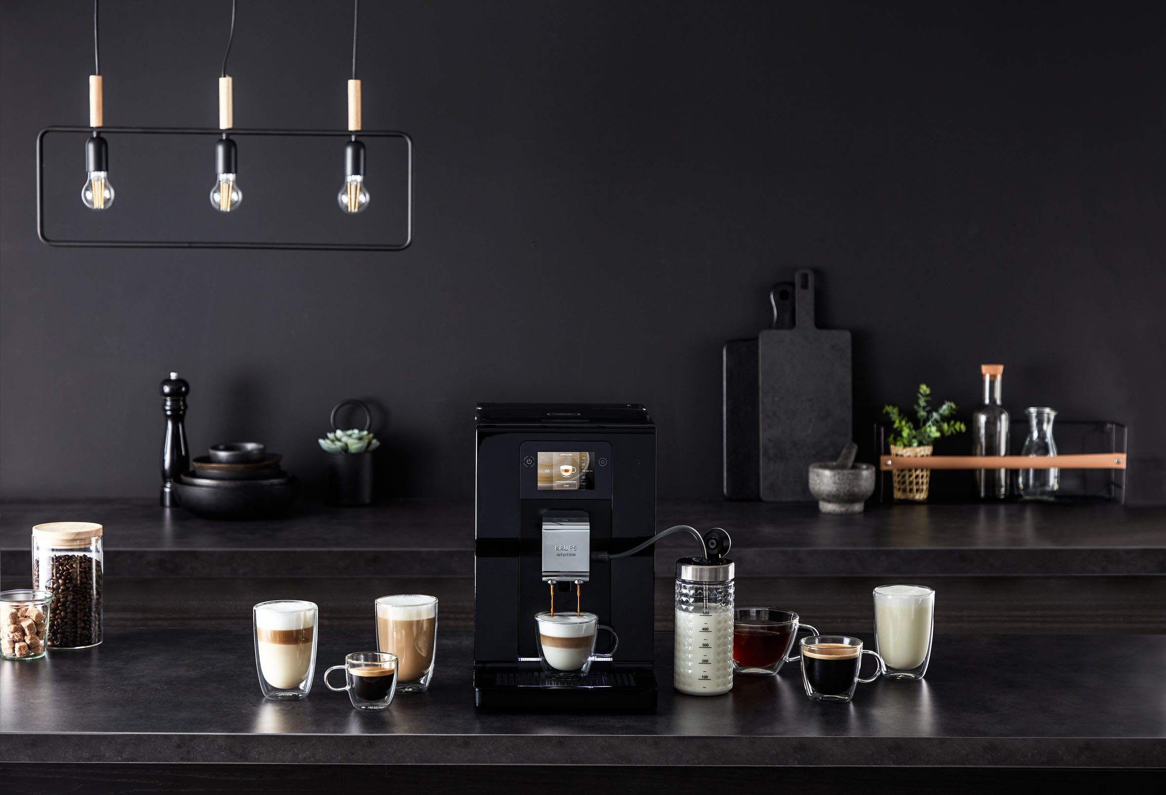 Krups Kaffeevollautomat EA8738 Intuition Preference, inkl. Milchbehälter, intuitives Lichtsystem, 11 Getränke, OTC-System