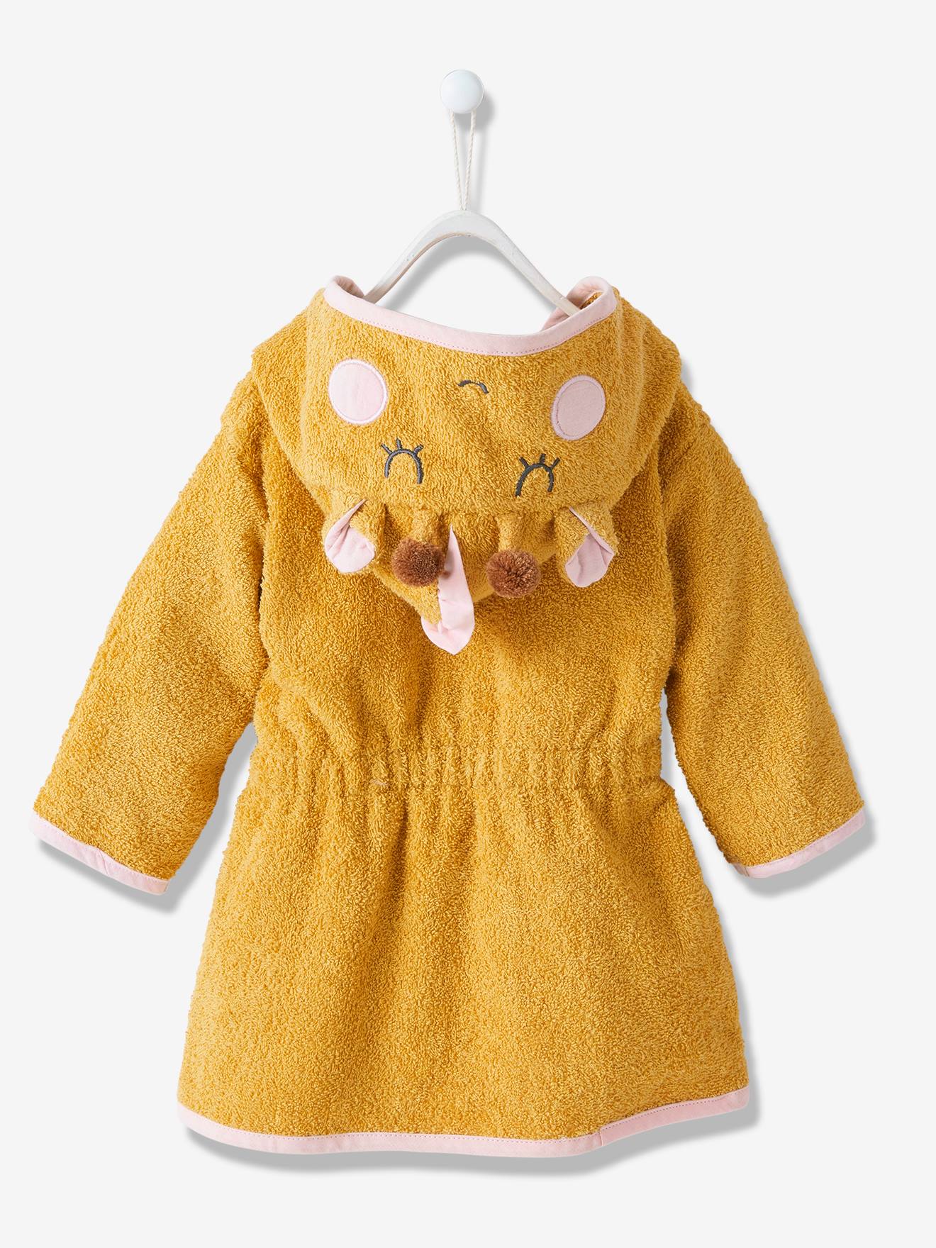 Vertbaudet Baby Bademantel, Giraffen-Kostüm Oeko Tex, personalisierbar - senfgelb