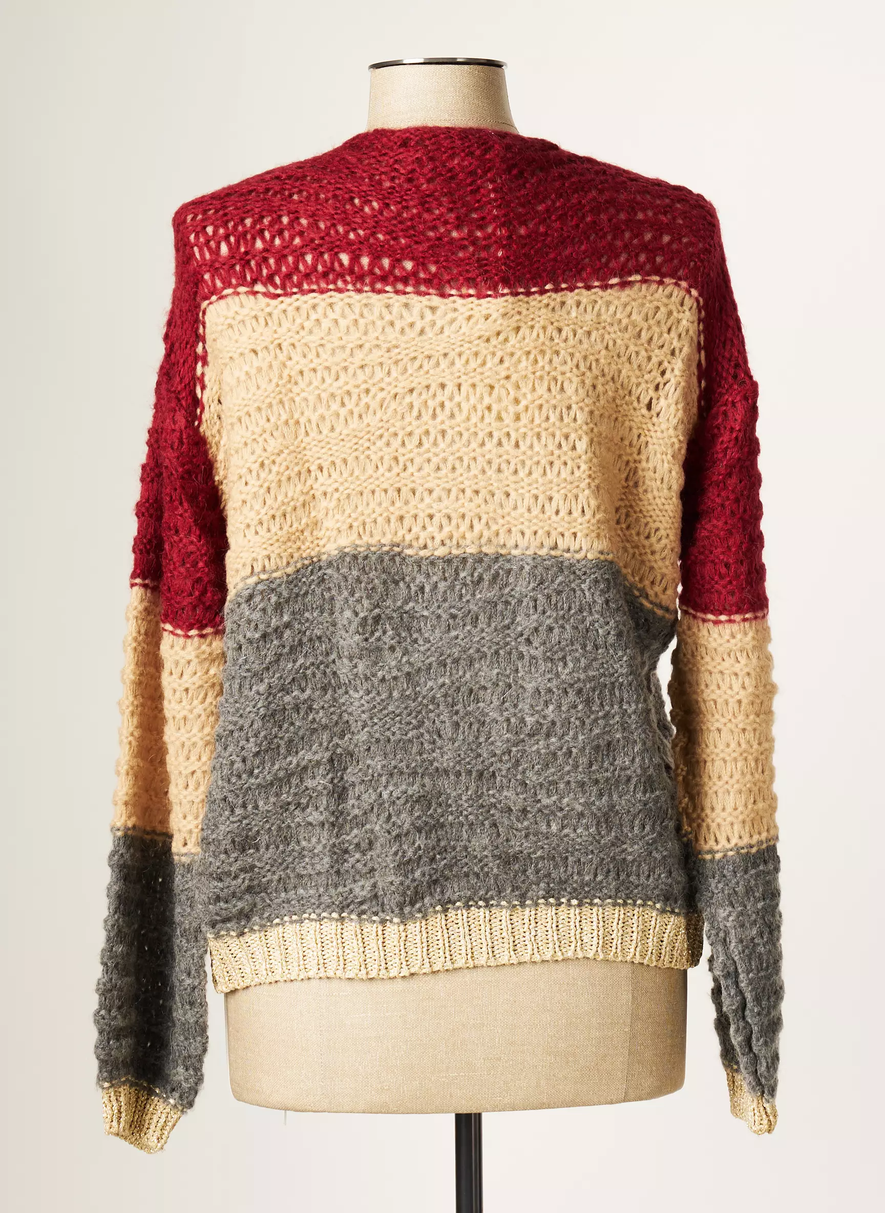 Blanc Boheme Cardigans Femme couleur beige