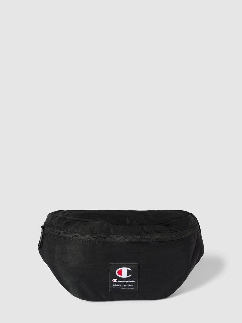 Bauchtasche mit Label-Patch in schwarz