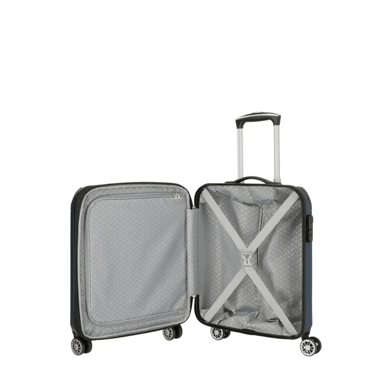 Travelite CITY Trolley S (55cm) mit 4 Rollen (erweiterbar) - Marine