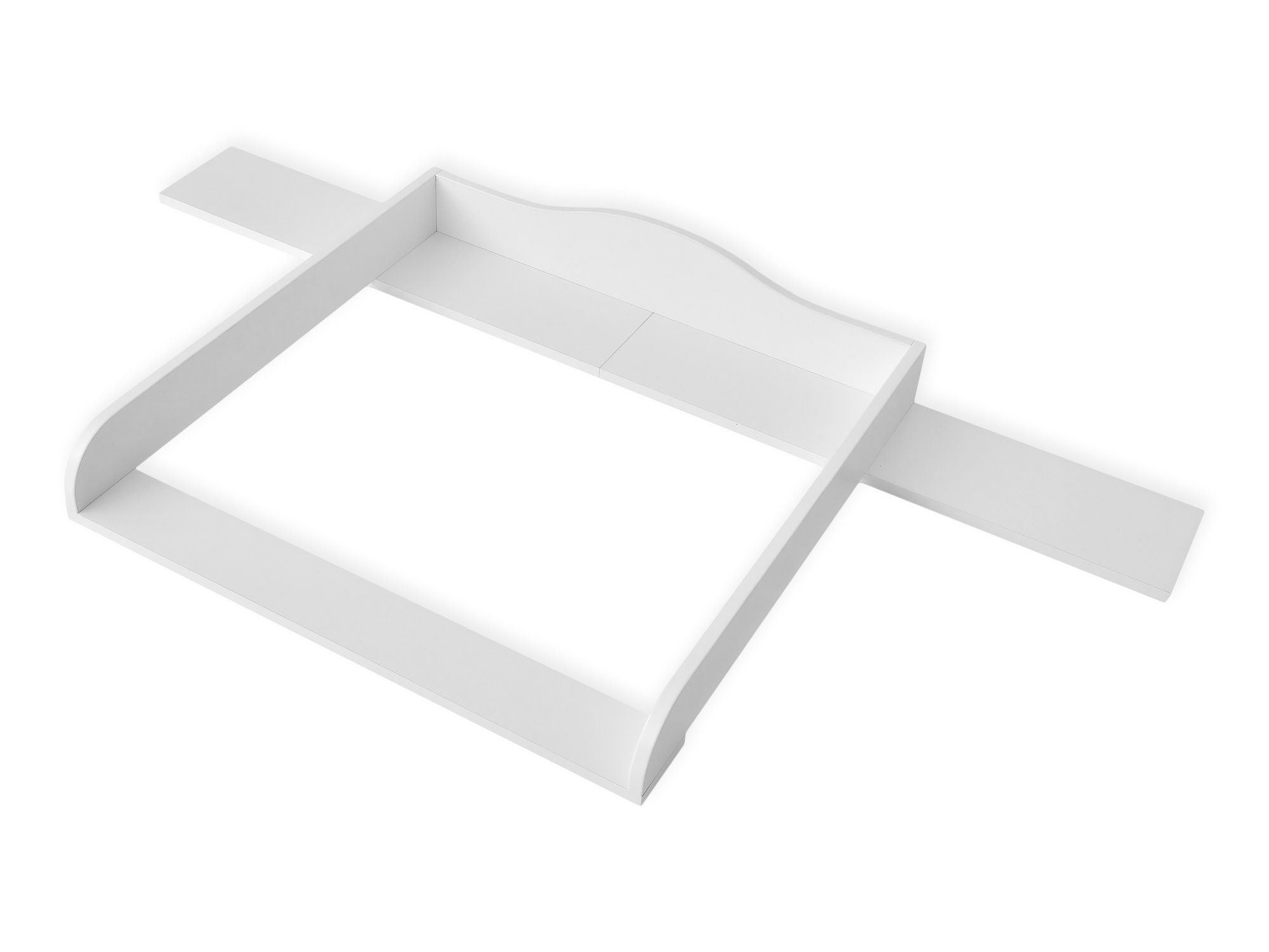 KraftKids Wickelaufsatz Wickelaufsatz für breite HEMNES Kommode 160 cm mit Blende, weiß kindergerecht abgerundete Kanten