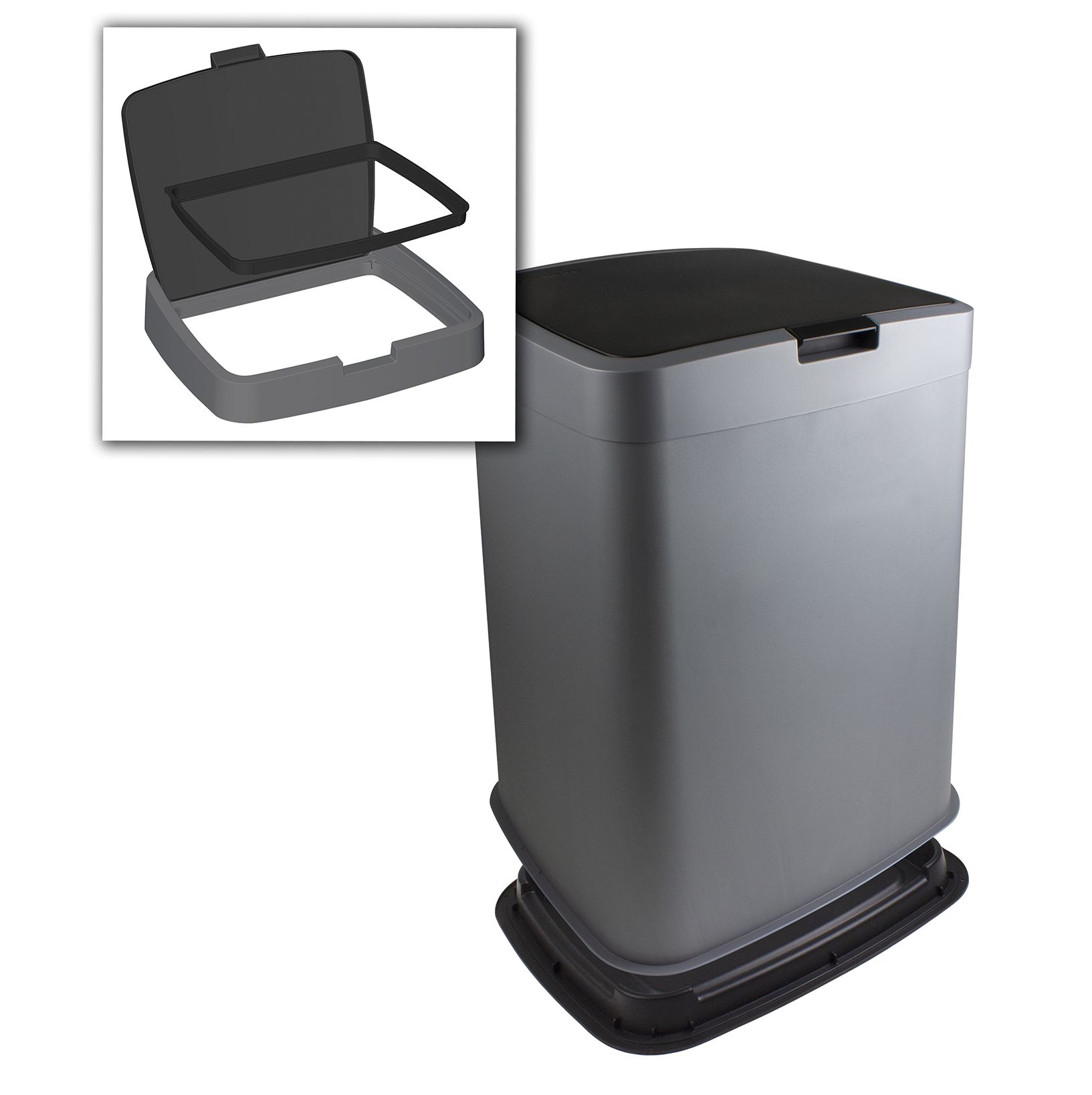 Sunware Delta 70 Liter graue Müllsackbehälter