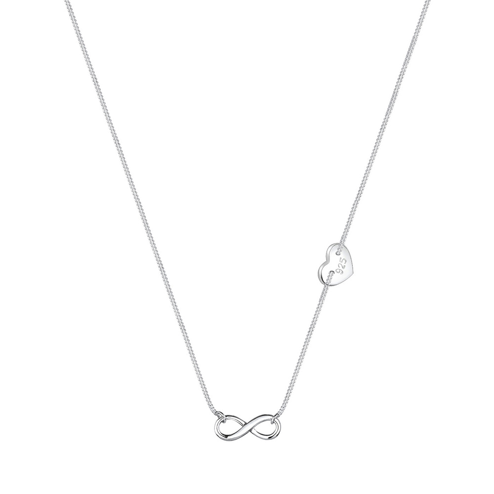 Elli Elli Collier Femmes Pendentif Infinité Cœur Filigrane en Argent Sterling 925 Bijoux