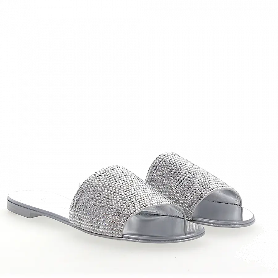 Giuseppe Zanotti - Sandalen ROLL 10 Strass hellgrau silber - silber