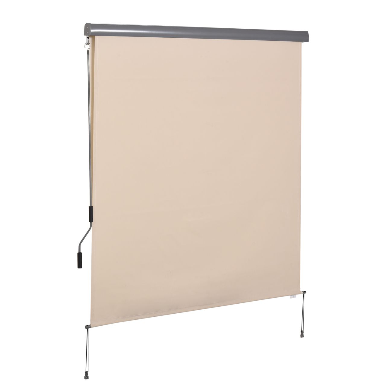 Outsunny Senkrechtmarkise Balkonmarkise Vertikalmarkise Seitenrollo Sichtschutz mit Handkurbel Cremeweiß 160 x 250 cm