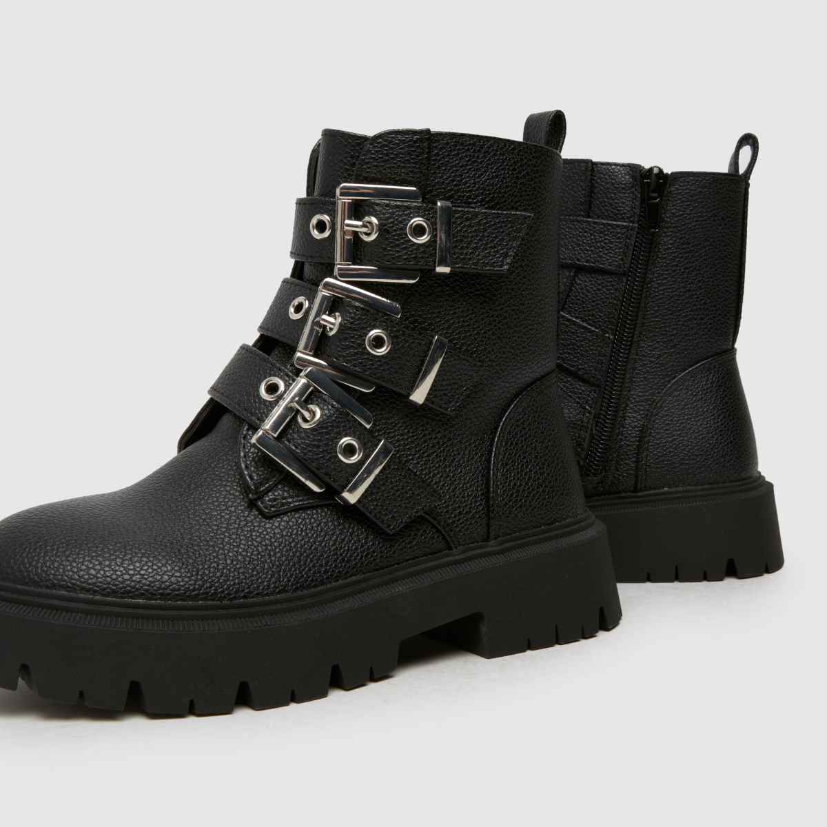 schuh svarta Codie Buckle flickstövlar för barn