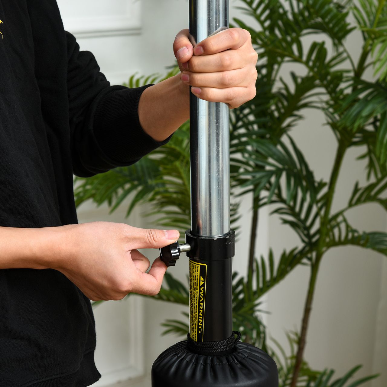 HOMCOM Boxstand Standbox-Trainer mit 2 Speedbällen 360°-Reflexstange 160-230cm höhenverstellbar