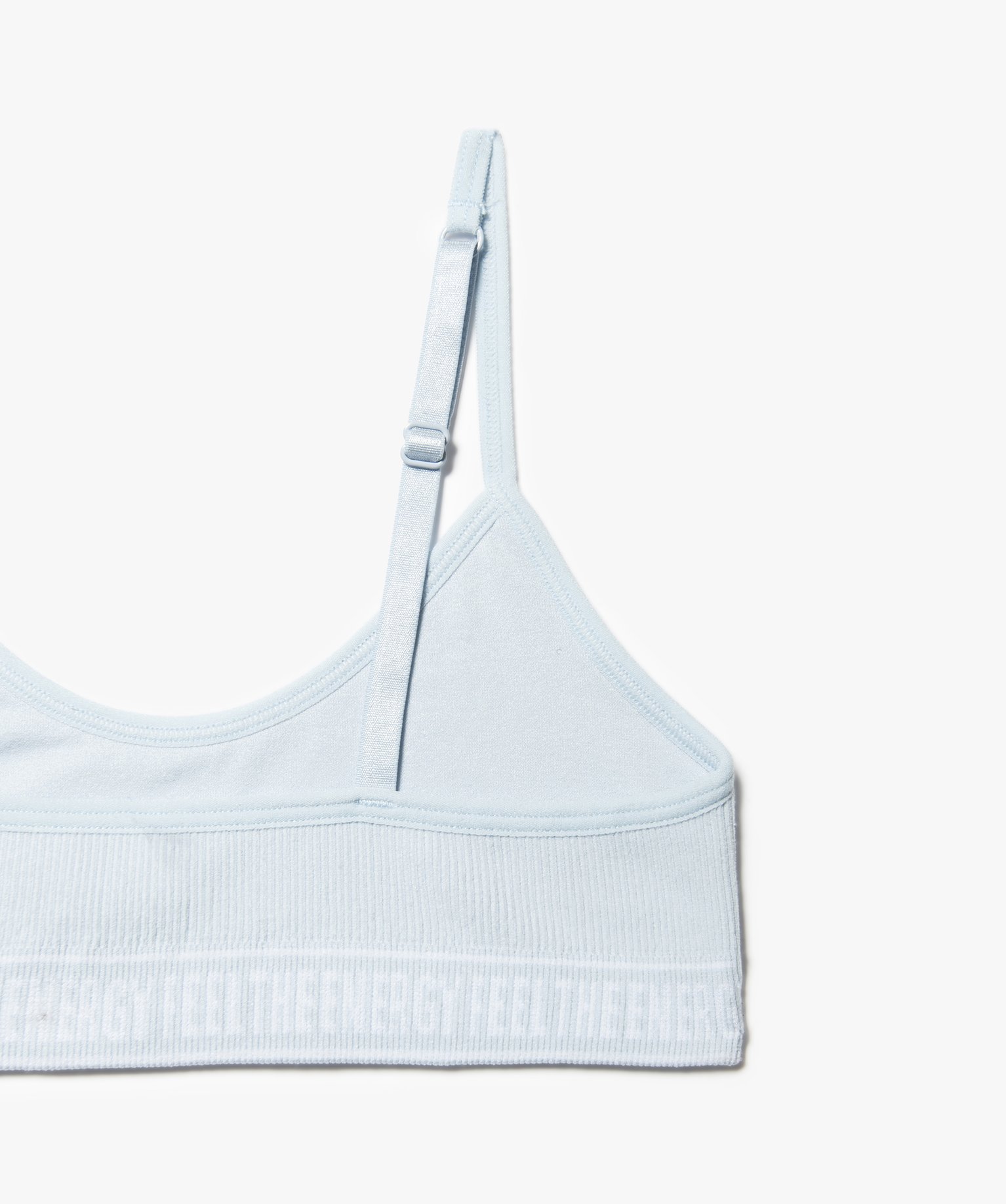 Brassière fille en maille ctelée à fines bretelles bleu | GEMO