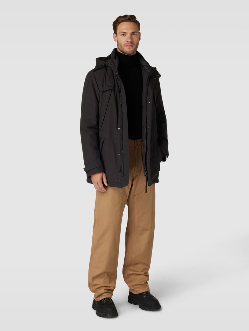 Jacke mit verdecktem Reißverschluss Modell 'LUXURY ESCAPE' in schwarz