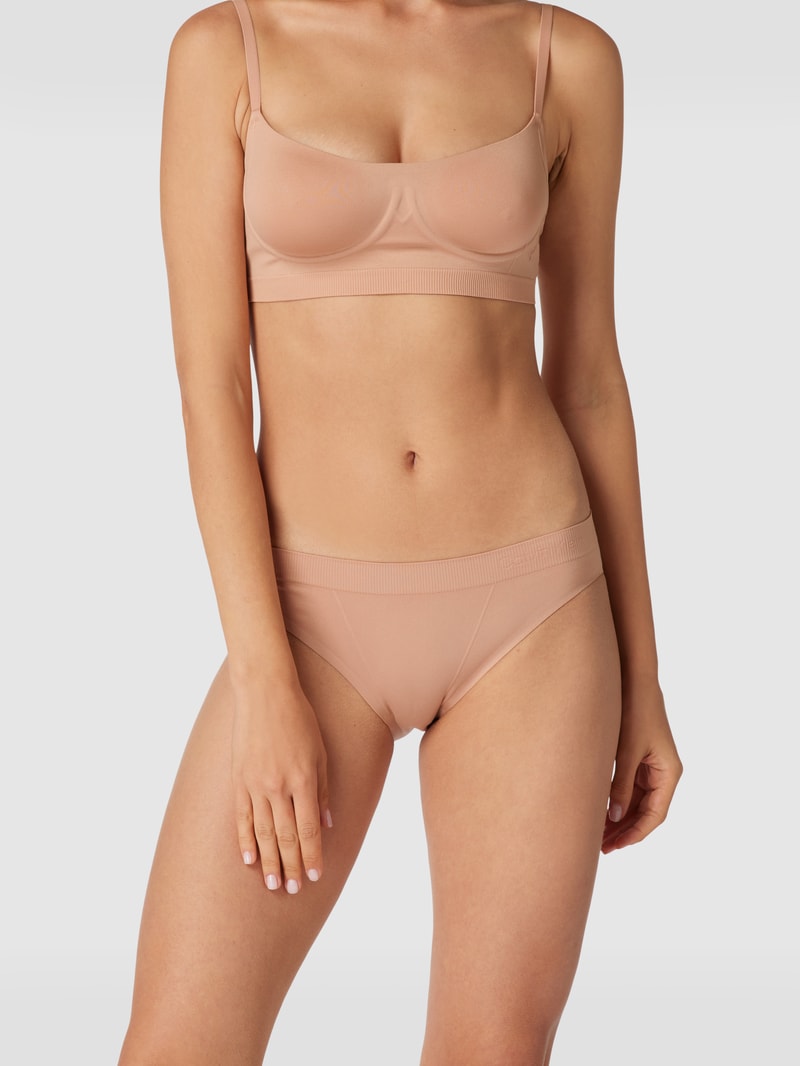 Slip mit Logo-Bund Modell 'BIKINI' in beige