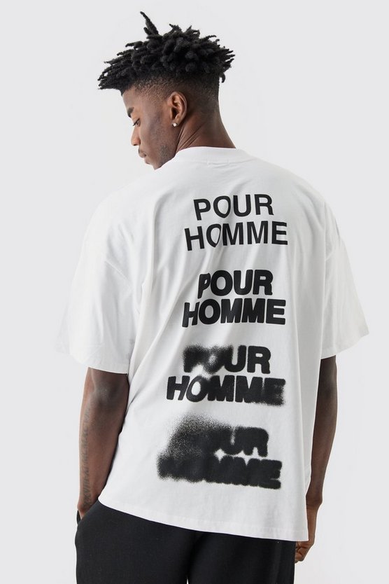 Oversize T-Shirt mit Homme Print