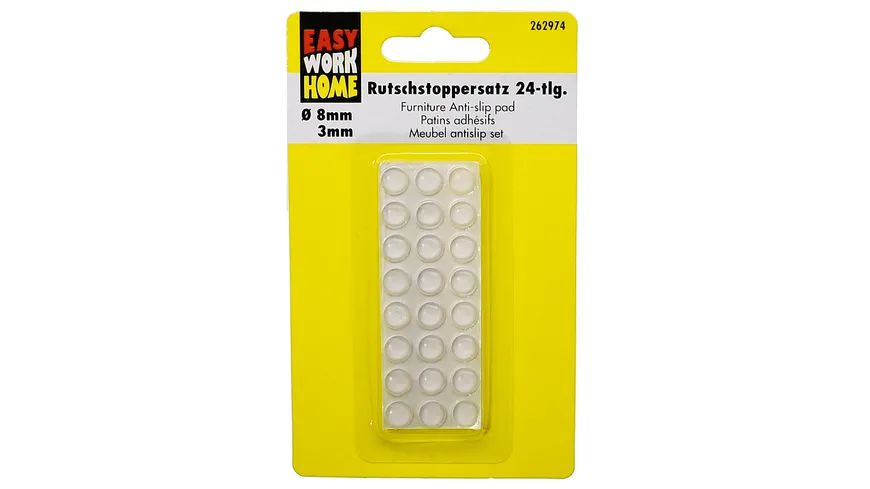 EASY WORK Rutschstopper Set 24teilig transparent