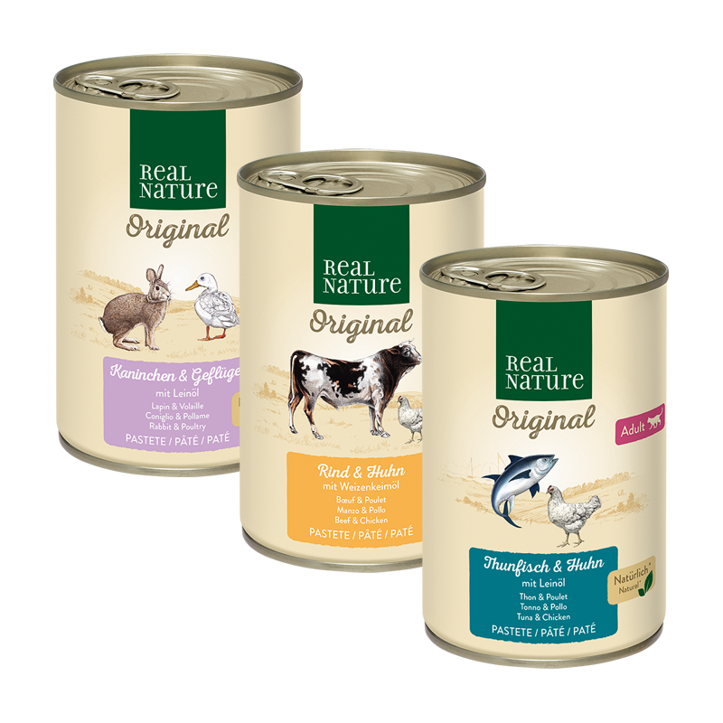 REAL NATURE Nassfutter REAL NATURE Adult Mixpaket 6x400g Mixpaket 1