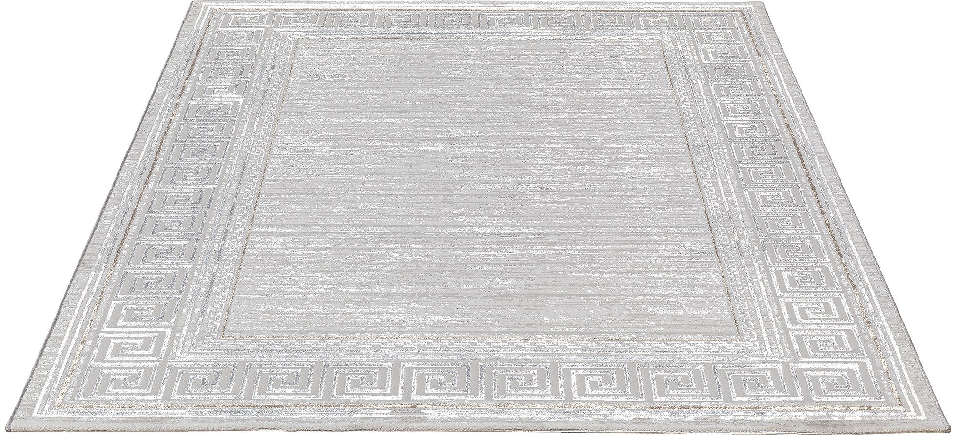 Teppich Mila moderner Teppich, elegant glänzender Kurzflor, the carpet, Rechteck, Höhe: 8 mm, Wohnzimmer, Schlafzimmer, Glanzeffekt, Modern