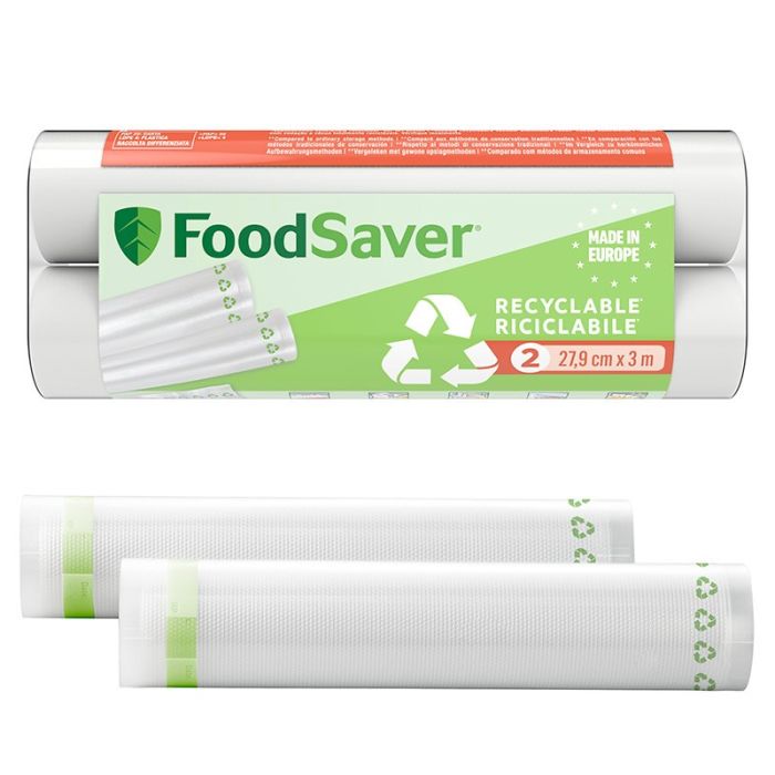 Set de 2 role de pungi reciclabile FOODSAVER 28cm x 3m