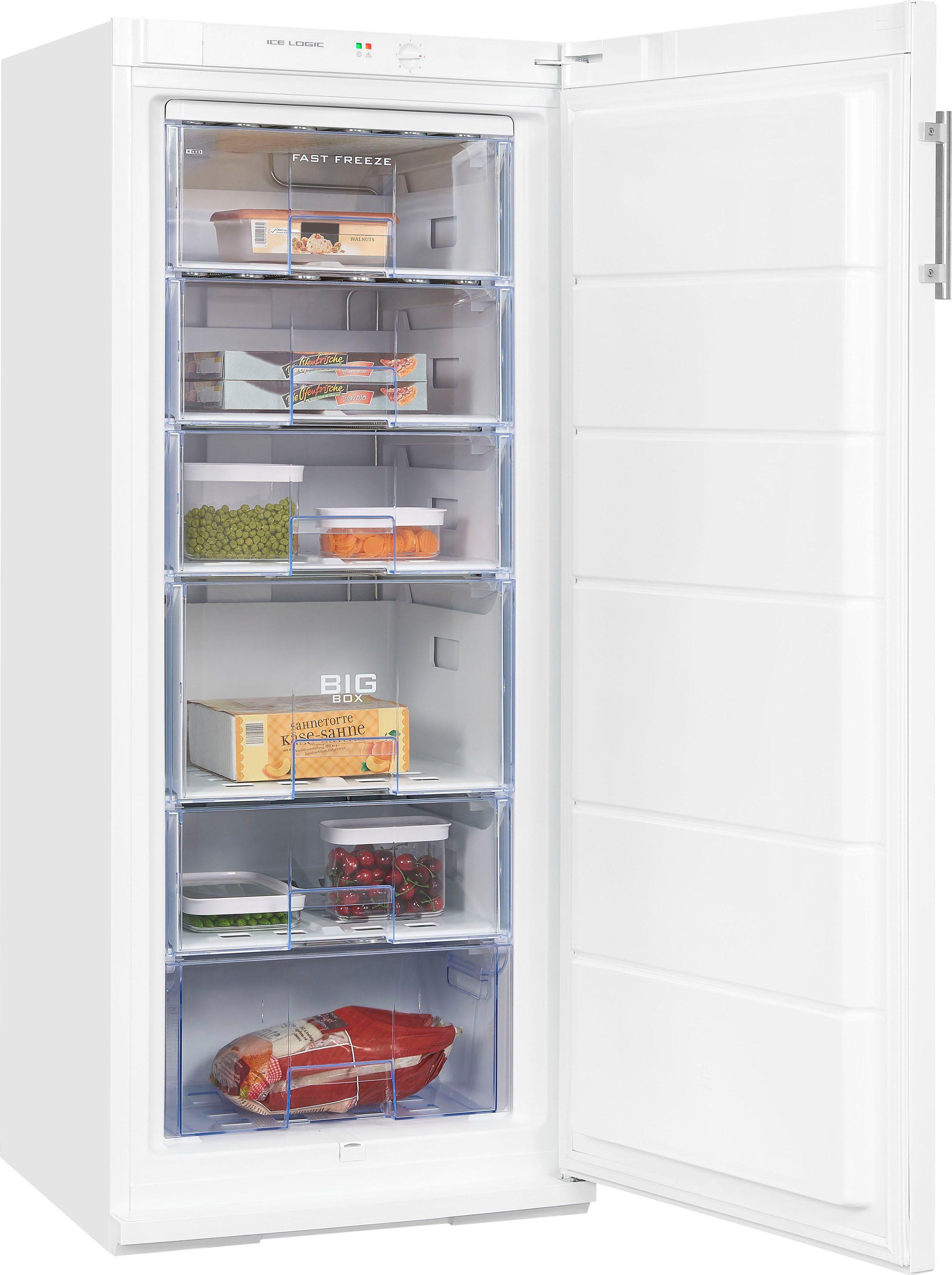 exquisit Gefrierschrank GS22-H-280E weiss, 145 cm hoch, 60 cm breit