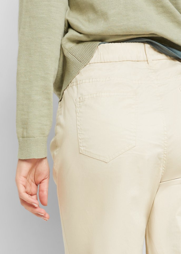 Leichte Twillhose mit weitem Bein und High-Waist-Bequembund