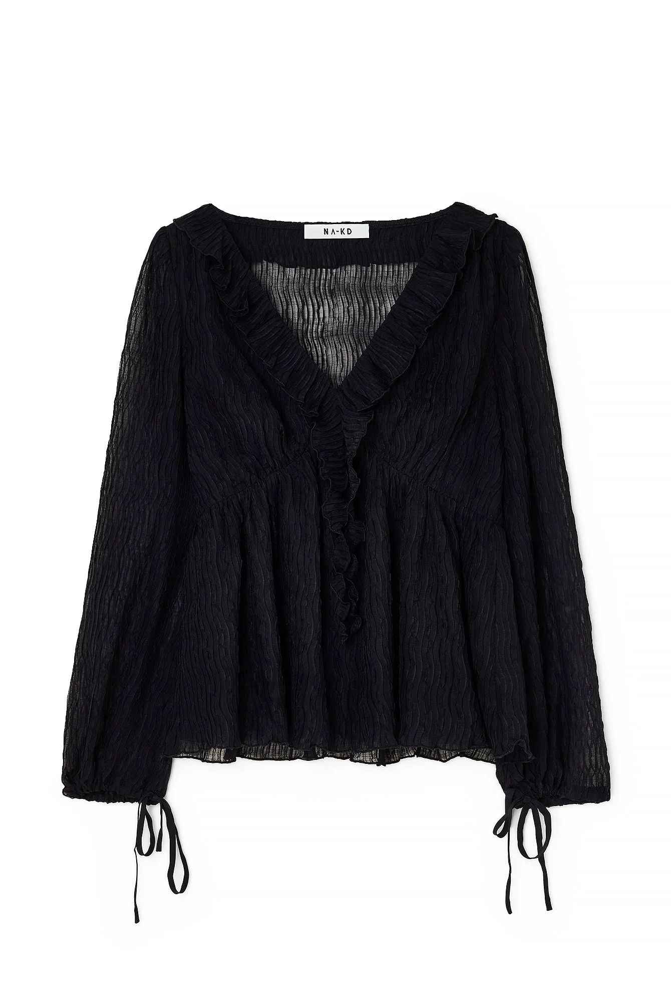 Chiffonbluse mit V-Ausschnitt und Rüschendetail