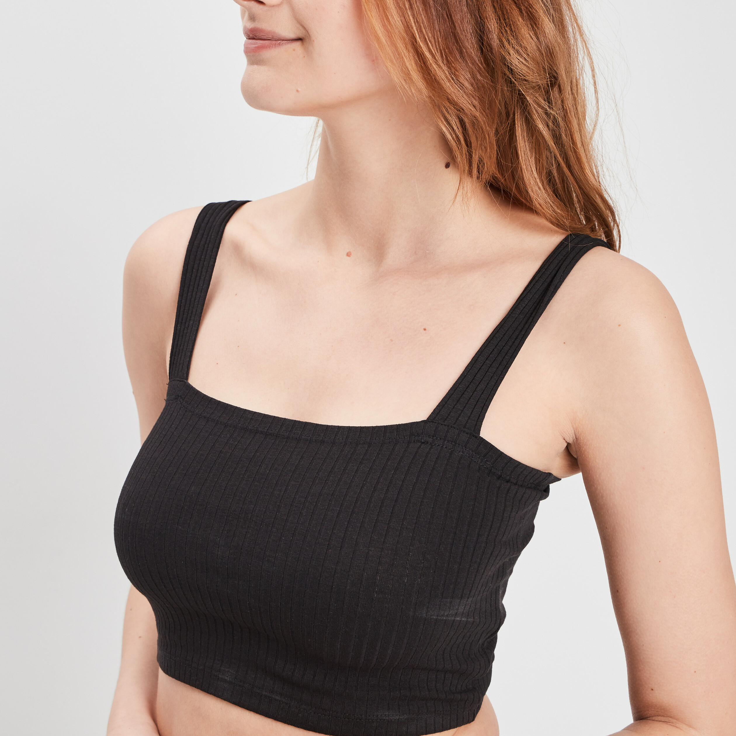 Haut de pyjama crop-top noir femme | La Halle